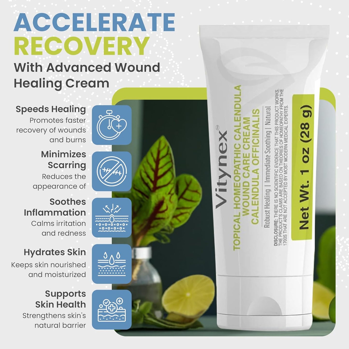 Vitynex Calendula Wound Care Cream for natural skin healing and first aid